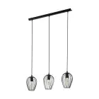 Eglo Luce Pendente Newtown Acciaio Nero | IP20 - Adatto per 3x E27 